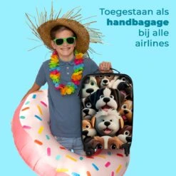NoBoringSuitcases.com® Koffer - Hond - Dieren - Design - Bruin - Trolley Op Wieltjes - Handbagagekoffer - Past Binnen 55x40x20 Cm En 55x35x25 Cm - Reiskoffers - Fotokoffer -Reisopslag Winkel 1200x1200 328