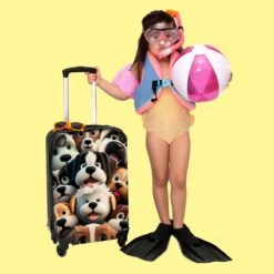 NoBoringSuitcases.com® Koffer - Hond - Dieren - Design - Bruin - Trolley Op Wieltjes - Handbagagekoffer - Past Binnen 55x40x20 Cm En 55x35x25 Cm - Reiskoffers - Fotokoffer -Reisopslag Winkel 1200x1200 329