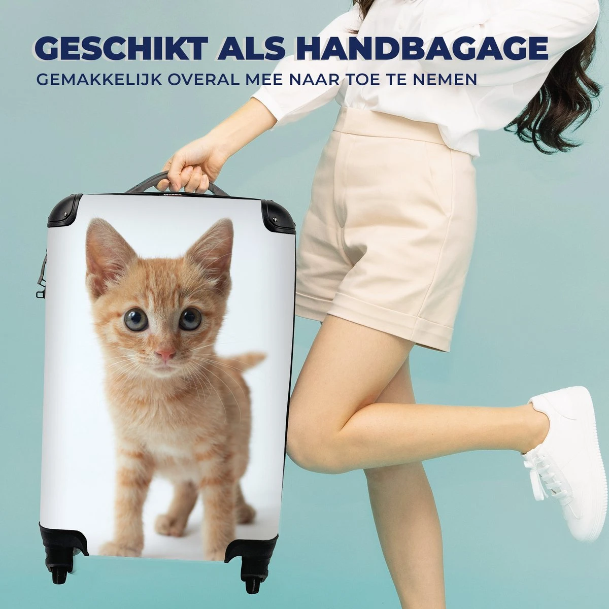 MuchoWow® Koffer - Kat - Rood - Kitten - Meisjes - Kinderen - Jongens - Kindje - Past Binnen 55x40x20 Cm En 55x35x25 Cm - Handbagage - Trolley - Fotokoffer - Cabin Size - Print 5 MuchoWow® Koffer - Kat - Rood - Kitten - Meisjes - Kinderen - Jongens - Kindje - Past Binnen 55x40x20 Cm En 55x35x25 Cm - Handbagage - Trolley - Fotokoffer - Cabin Size - Print - Image 3