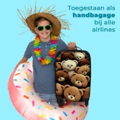 NoBoringSuitcases.com® Koffer - Knuffelbeer - Bruin - Design - Beer - Teddy - Trolley Op Wieltjes - Handbagagekoffer - Past Binnen 55x40x20 Cm En 55x35x25 Cm - Reiskoffers -Reisopslag Winkel 1200x1200 372