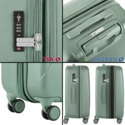 CarryOn Skyhopper Reiskoffer - 68.5cm TSA Trolley Met Expander En OKOBAN - Olijf -Reisopslag Winkel 1200x1200 528