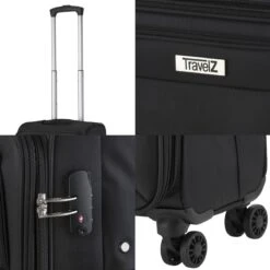 Travelz Softspinner TSA Reiskoffer 67cm - Zachte Reiskoffer Met Expander - Zwart -Reisopslag Winkel 1200x1200 538
