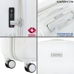 CarryOn Skyhopper Reiskoffer - 68.5cm TSA Trolley Met OKOBAN - Wit -Reisopslag Winkel 1200x1200 556