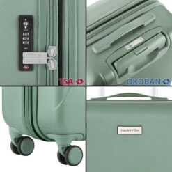 CarryOn Skyhopper Reiskoffer - 78cm TSA Trolley Met OKOBAN - Dubbele Wielen - Olijf -Reisopslag Winkel 1200x1200 599