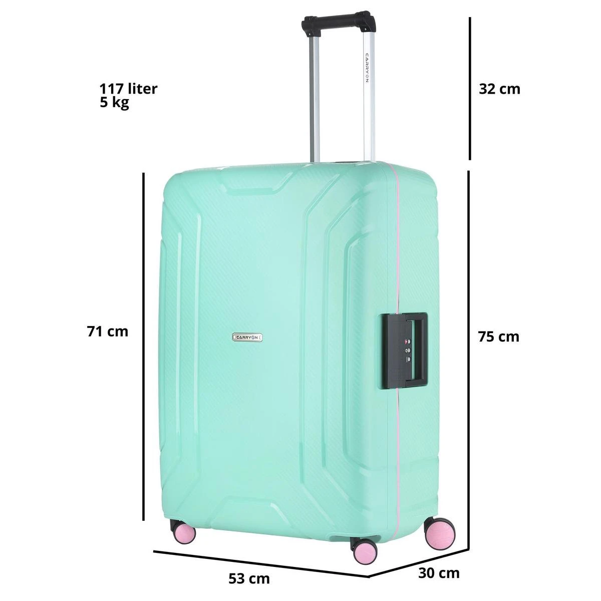 CarryOn Steward TSA Reiskoffer - 75cm Trolley Met Kliksloten - Dubbele Wielen - Mint 15 CarryOn Steward TSA Reiskoffer - 75cm Trolley Met Kliksloten - Dubbele Wielen - Mint - Image 13