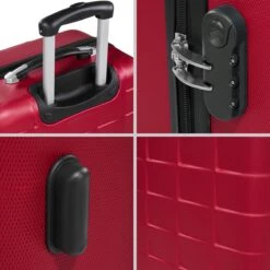 Tectake - Kofferset Trolleyset Reisset - 3-dlg Hardshell Wijnrood - 402670 -Reisopslag Winkel 1200x1200 704