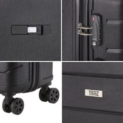TravelZ Big Bars Kofferset - Trolleyset TSA 2-delig - Handbagage En Groot - Zwart -Reisopslag Winkel 1200x1200 730