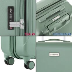 CarryOn Skyhopper Kofferset – TSA Trolleyset Met OKOBAN – Dubbele Wielen - Olijf -Reisopslag Winkel 1200x1200 794