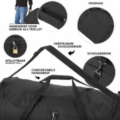 TravelZ Opvouwbare Wieltas | Reistas Op Wielen | 100 Liter | Verbeterd 2022 Model | Zwart -Reisopslag Winkel 1200x1200 851