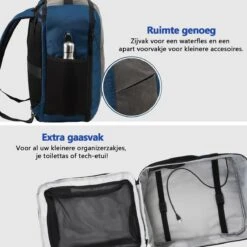 CabinMax Manhatten Reistas– Handbagage 30L - Rugzak Met USB Poort – Backpack - 45x36x20cm – Lichtgewicht - Nettuno Blauw -Reisopslag Winkel 1200x1200 871