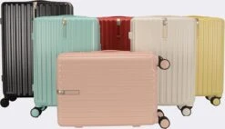 TOP AA Reis Kofferset - Trolleyset 3-delig Met TSA Slot Aluminum Frame, Kleine Cabine En Groot, ABS Luggage, (20+24+28 Inches 3 Pc Set), Roze/pink -Reisopslag Winkel 1200x689