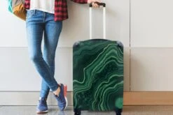 MuchoWow® Koffer - Marmer - Groen - Lijn - Past Binnen 55x40x20 Cm En 55x35x25 Cm - Handbagage - Trolley - Fotokoffer - Cabin Size - Print -Reisopslag Winkel 1200x800 7
