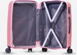 ©TROLLEYZ - Ibiza No.3 - Reiskoffer 78cm Met TSA Slot - Dubbele Wielen - 360° Spinners - 100% ABS - Reiskoffer In Cosmopolitan Pink -Reisopslag Winkel 1200x862
