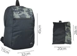 Fana Bags - Opvouwbare Rugtas - Opvouwbaar Rugzak - 20 Liter - Lichtgewicht Rugzak - Zwart -Reisopslag Winkel 1200x882