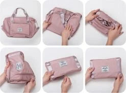 Merkloos Opvouwbare Handbagage Reistas – Opvouwbaar Tot 28 X 18 Cm – Grijs -Reisopslag Winkel 1200x883