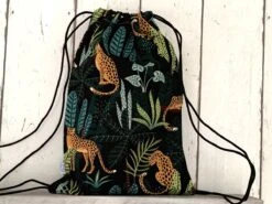 MixG | Gymtasje | Zwart Met Luipaarden | Jongen En Meisje