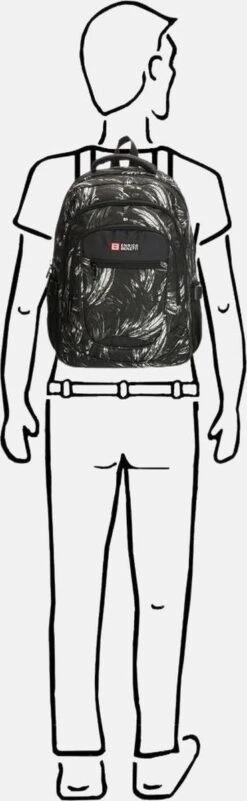 Enrico Benetti Santa Cruz 62038 Laptoprugzak 17" - Zwart Verenprint -Reisopslag Winkel 370x1200