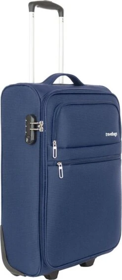 Travelbags Handbagage Zachte Koffer / Trolley / Reiskoffer - The Base - 55 Cm - Blauw -Reisopslag Winkel 526x1200 1