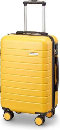Swiss Alpine 2.0 - Handbagage Koffer - 55x35x20 Cm - 4 Wielen - Geel