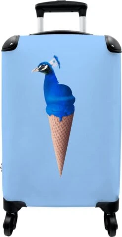 NoBoringSuitcases.com® Koffer - Reiskoffer Met Wielen - Pauw - IJshoorntjes - Blauw - IJs - Vogel - Handbagage Trolley - Past Binnen 55x40x20 Cm En 55x35x25 Cm - Fotokoffer 21 NoBoringSuitcases.com® Koffer - Reiskoffer Met Wielen - Pauw - IJshoorntjes - Blauw - IJs - Vogel - Handbagage Trolley - Past Binnen 55x40x20 Cm En 55x35x25 Cm - Fotokoffer -Reisopslag Winkel 621x1200