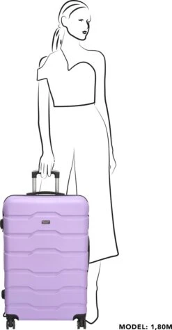 Beagles Originals Comfy Travel Grote Koffer - 74 Cm - Lila -Reisopslag Winkel 624x1200 1