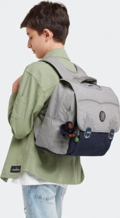 Kipling Iniko Rugzak - Playful Grey -Reisopslag Winkel 664x1200 6