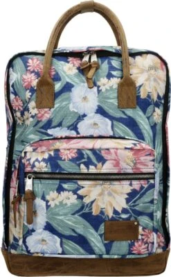 Enrico Benetti Santiago 46180 Laptoprugzak Met 17" Laptopvak - Donkerblauw Bloemen Print