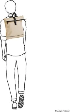 Daniel Ray Jefferson Rolltop Laptop Rugzak Waterproof - Off White -Reisopslag Winkel 755x1200 2