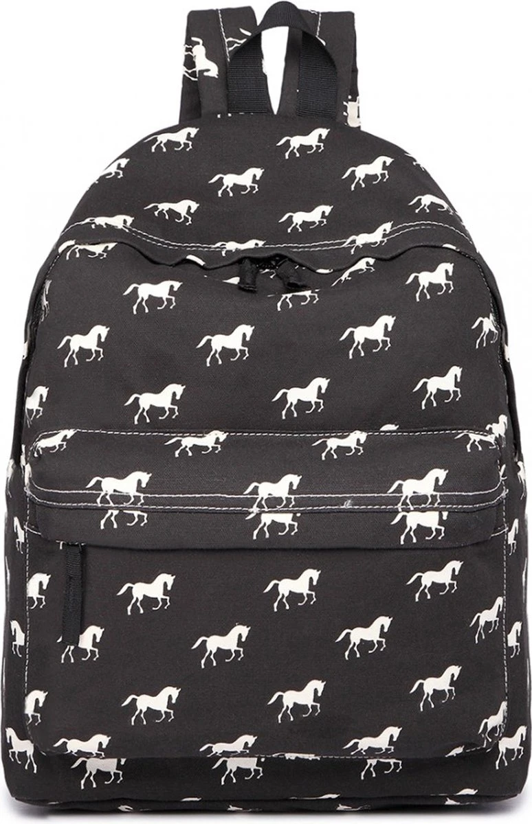 Miss Lulu Rugzak - Schooltas - Schoolrugzak Paarden - Premium Kwaliteit - Zwart (e1401h Bk) 3 Miss Lulu Rugzak - Schooltas - Schoolrugzak Paarden - Premium Kwaliteit - Zwart (e1401h Bk)