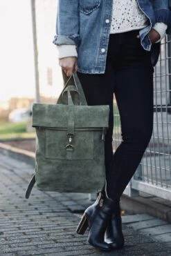 Beocca - Leren Rugzak Cleo Groen - 14" Laptoptas -Reisopslag Winkel 800x1200 82