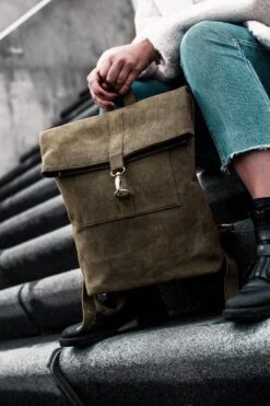 Beocca - Leren Rugzak Cleo Groen - 14" Laptoptas -Reisopslag Winkel 800x1200 85