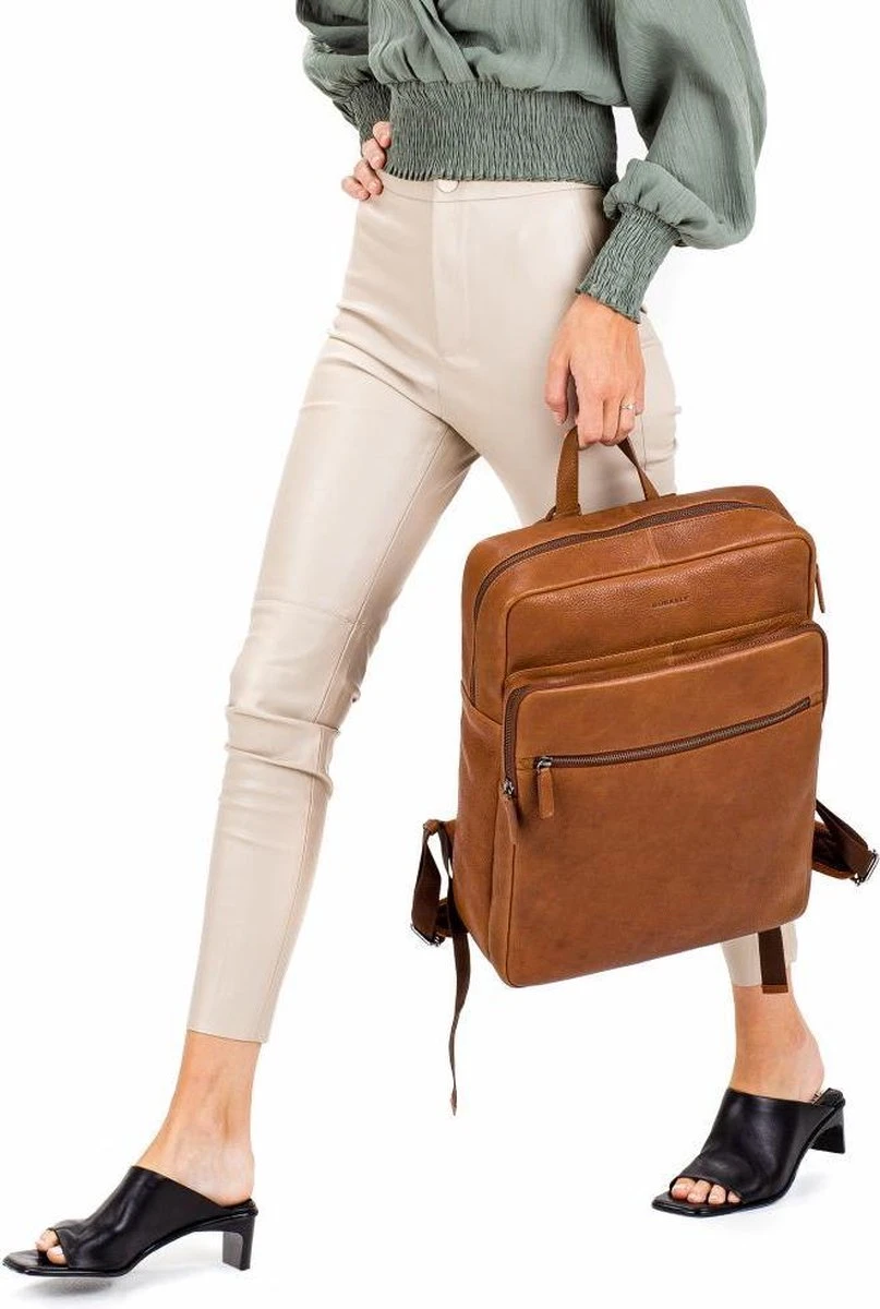 Burkely Antique Avery Unisex Rugzak Rits 15.6'' - Cognac 8 Burkely Antique Avery Unisex Rugzak Rits 15.6'' - Cognac - Image 6
