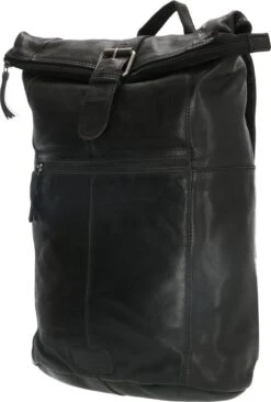 Old West Paint Rock Leren Rolltop Rugtas 13,3 Inch - Zwart 7 Old West Paint Rock Leren Rolltop Rugtas 13,3 Inch - Zwart -Reisopslag Winkel 810x1200 4