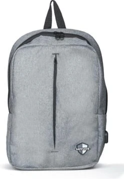 SafeSave Rugtas – Waterafstotende Schooltas Met Laptop Vak En Usb Aansluiting – Schoudertas – 15.6 Inch – Licht Grijs -Reisopslag Winkel 838x1200 3