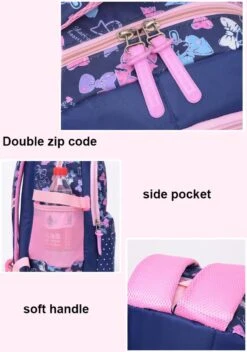 STIJLVOLLE GROTE CAPACITEIT GRAPPIGE ROZE TIENER BOEKENTAS LAPTOP,SCHOOLTAS RUGZAK VOOR VROUW MEISJE ( ROZE PAARS ) -Reisopslag Winkel 842x1200 9