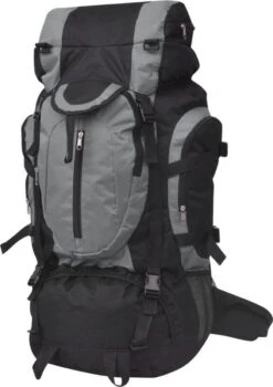 VidaXL Rugzak Hiking XXL 75 L Zwart En Grijs