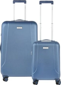 CarryOn Skyhopper Kofferset – TSA Handbagage + Reiskoffer 78cm – Dubbele Wielen - Blauw -Reisopslag Winkel 859x1200