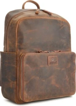 DONBOLSO Rugzak Tokio I Premium Lederen Dagrugzak Voor Mannen En Vrouwen Met Laptopvak I Ideale Lederen Rugzak Voor Op Reis, Kantoor, Universiteit I Handgemaakte Laptoptas I Vintage Bruin