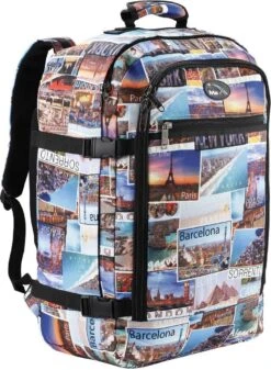 CabinMax Metz Reistas– Handbagage 44L- Rugzak – Schooltas - Backpack 55x40x20cm – Lichtgewicht - Foto Postkaart (MZ PT-PD)