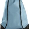 Merkloos Sport Gymtas/draagtas In Kleur Lichtblauw Met Handig Rijgkoord 34 X 44 Cm Van Polyester En Verstevigde Hoeken