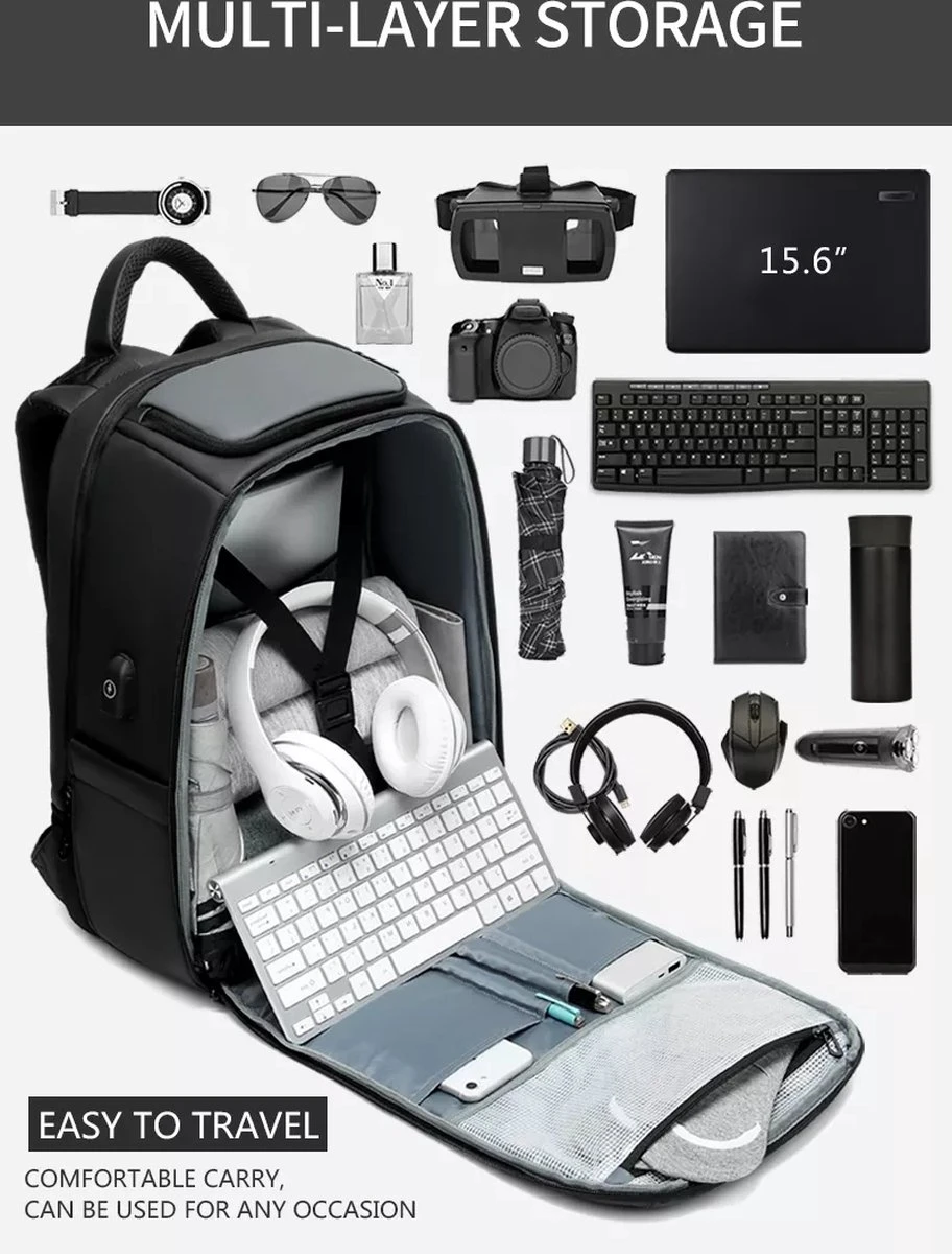 Eurcool Rugzak Mannen Multifunctionele Grote Capaciteit Mannelijke Mochila Tassen Usb-poort Opladen Laptop School Rugzakken 7 Eurcool Rugzak Mannen Multifunctionele Grote Capaciteit Mannelijke Mochila Tassen Usb-poort Opladen Laptop School Rugzakken - Image 5