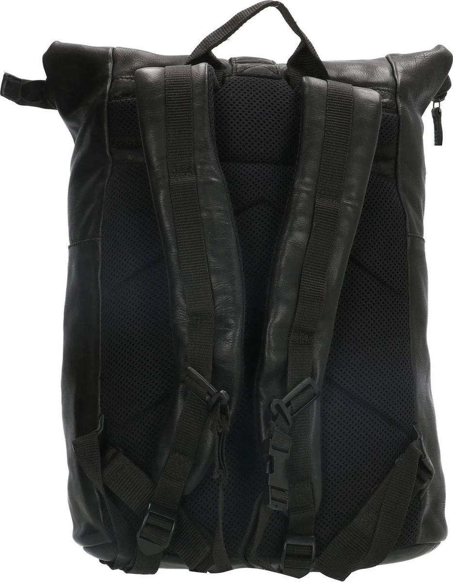 Old West Paint Rock Leren Rolltop Rugtas 13,3 Inch - Zwart 5 Old West Paint Rock Leren Rolltop Rugtas 13,3 Inch - Zwart - Image 3