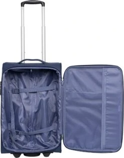 Travelbags Handbagage Zachte Koffer / Trolley / Reiskoffer - The Base - 55 Cm - Blauw -Reisopslag Winkel 944x1200