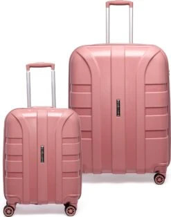 ©TROLLEYZ - Paris No.5 - Kofferset 2 Delig - 55+78cm Met TSA Slot - Dubbele Wielen - 360° Spinners - 100% Polypropyleen - Reiskoffers In Rose Blush -Reisopslag Winkel 945x1200 3