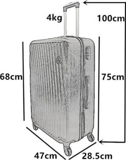 SB Travelbags Bagage Koffer 75cm 4 Wielen Trolley - Roze -Reisopslag Winkel 946x1200