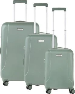 CarryOn Skyhopper Kofferset – TSA Trolleyset Met OKOBAN – Dubbele Wielen - Olijf -Reisopslag Winkel 951x1200