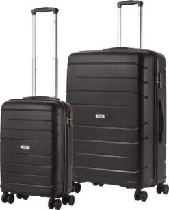TravelZ Big Bars Kofferset - Trolleyset TSA 2-delig - Handbagage En Groot - Zwart -Reisopslag Winkel 967x1200