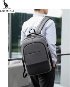 San Vitale® - Rugzak 2.0 Met USB Poort - Schooltas - 16 Inch Laptop Rugtas - Dames/Heren - 30L - Waterafstotend - Grijs -Reisopslag Winkel 972x1200 5