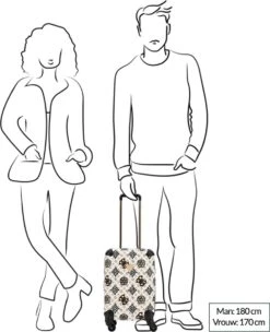 Guess House Party 18 In 4 Wheeler Dames Reiskoffer - Cream Multi Logo -Reisopslag Winkel 975x1200 1