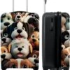 NoBoringSuitcases.com® Koffer - Hond - Dieren - Design - Bruin - Trolley Op Wieltjes - Handbagagekoffer - Past Binnen 55x40x20 Cm En 55x35x25 Cm - Reiskoffers - Fotokoffer -Reisopslag Winkel 978x1200 3